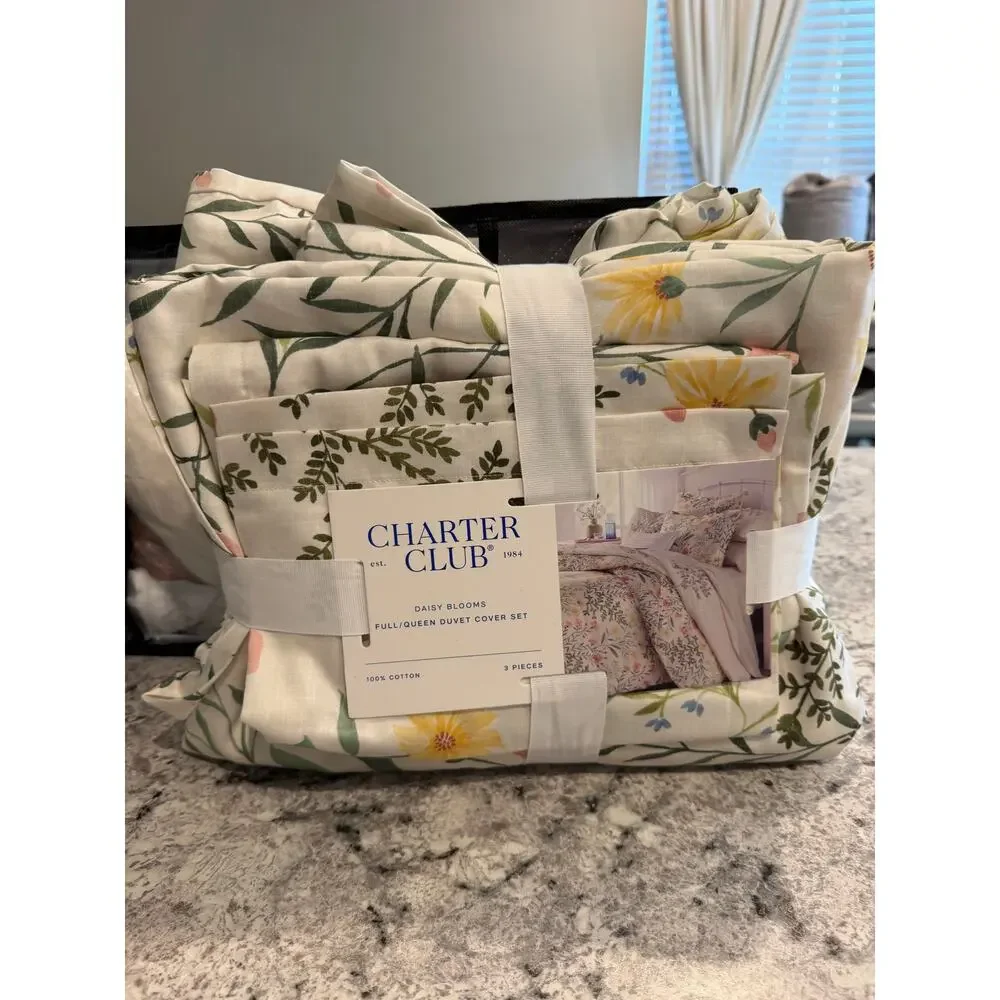 Charter Club Daisy Blooms Full/Queen Duvet Cover Set